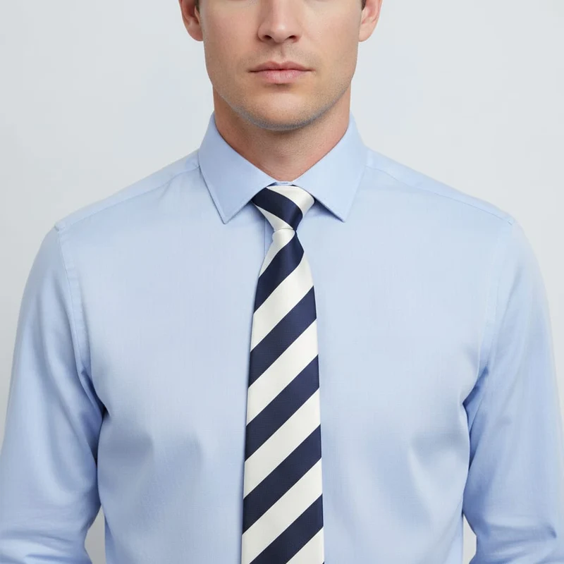 Cravatta fantasia 8cm per uomo elegante - Blu-panna