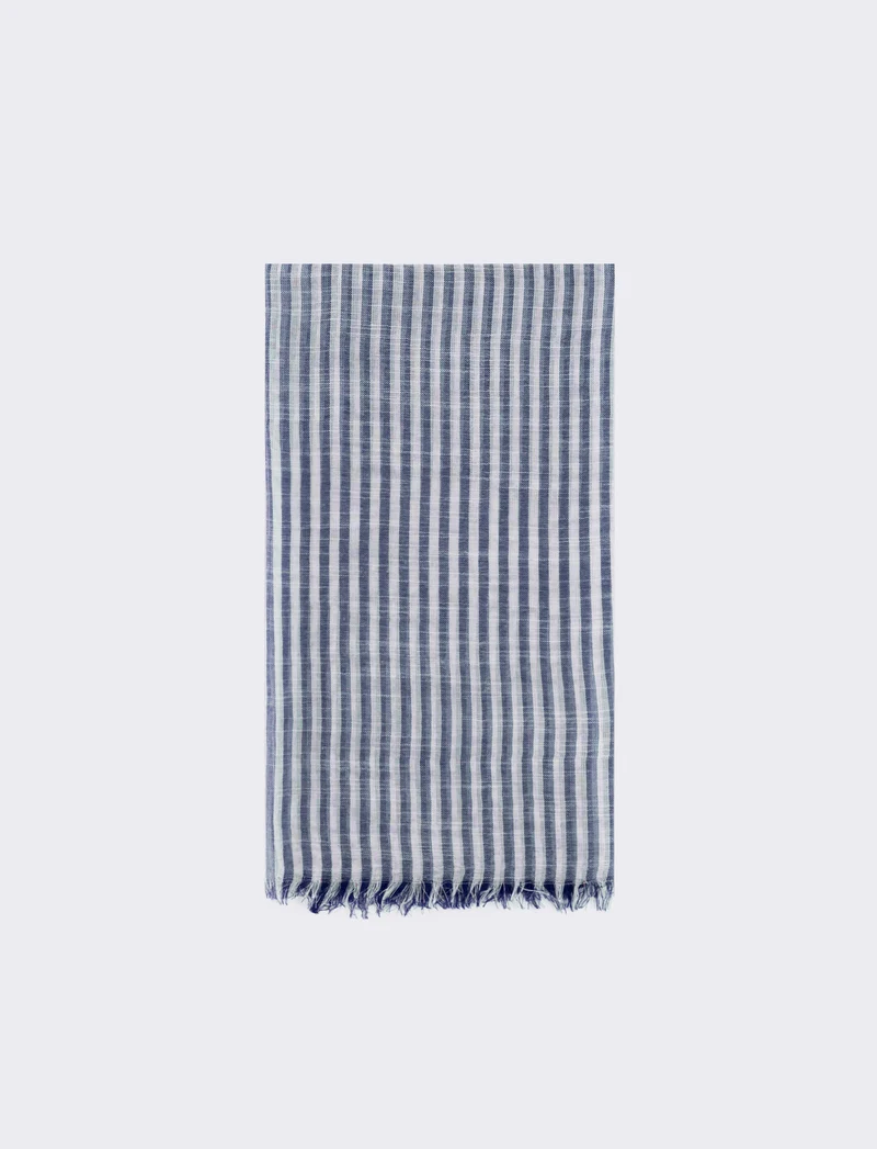 Foulard a righe larghe elegante e versatile - Blu