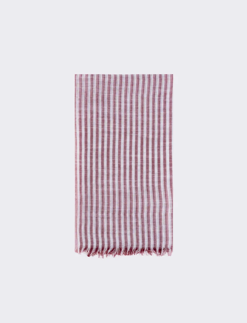 Foulard a righe larghe elegante e versatile - Rosso