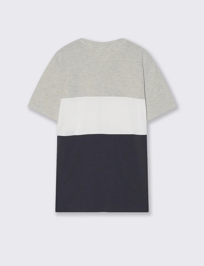 T-shirt a fasce con taschino petto - Avion