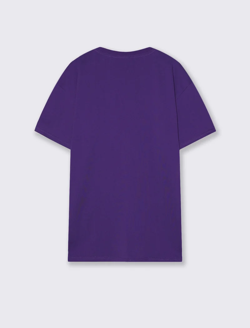 T-shirt girocollo in tessuto premium - Viola