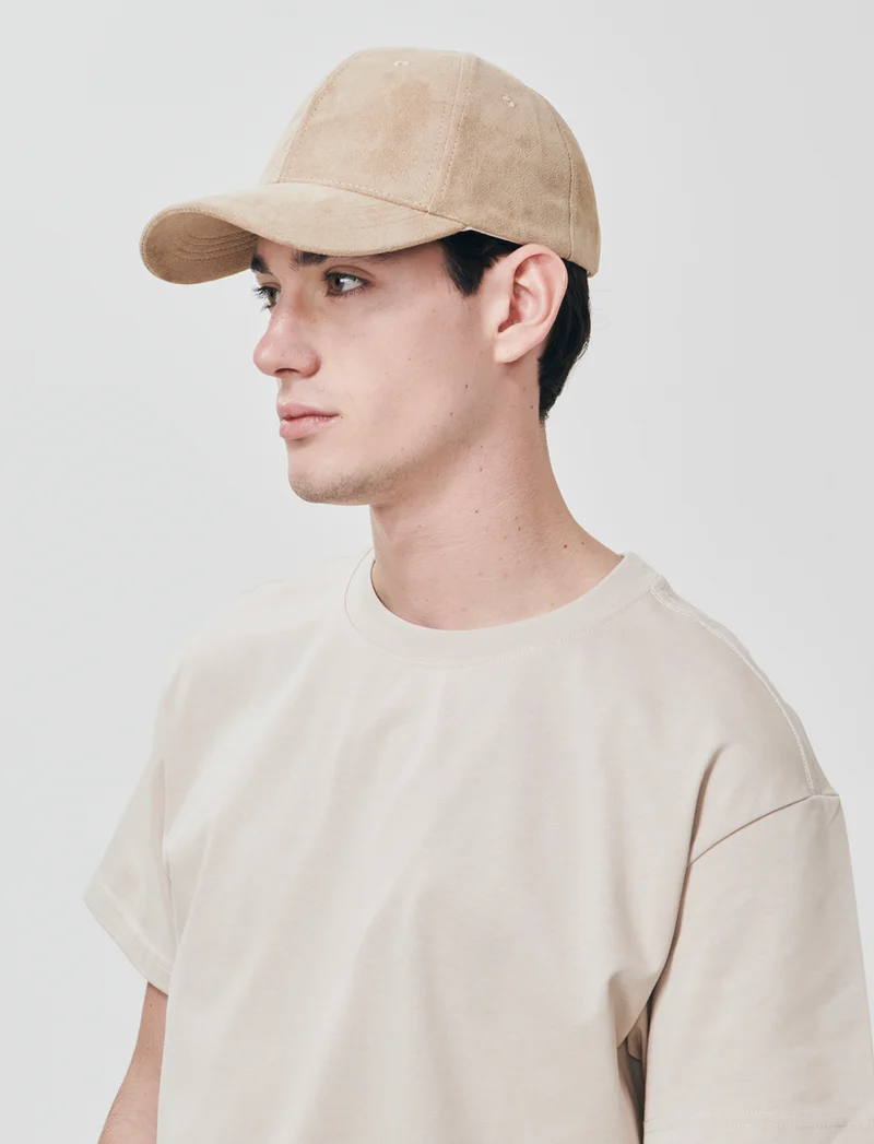 T-shirt girocollo in tessuto premium - Beige