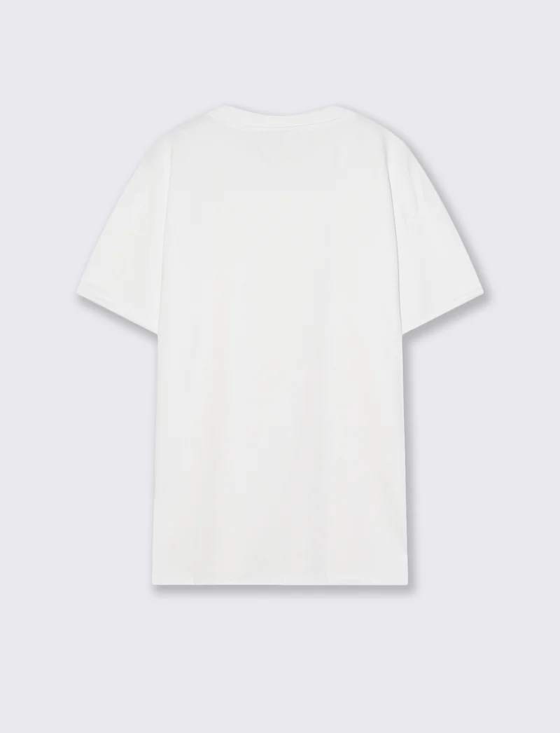 T-shirt girocollo in tessuto premium - Bianco