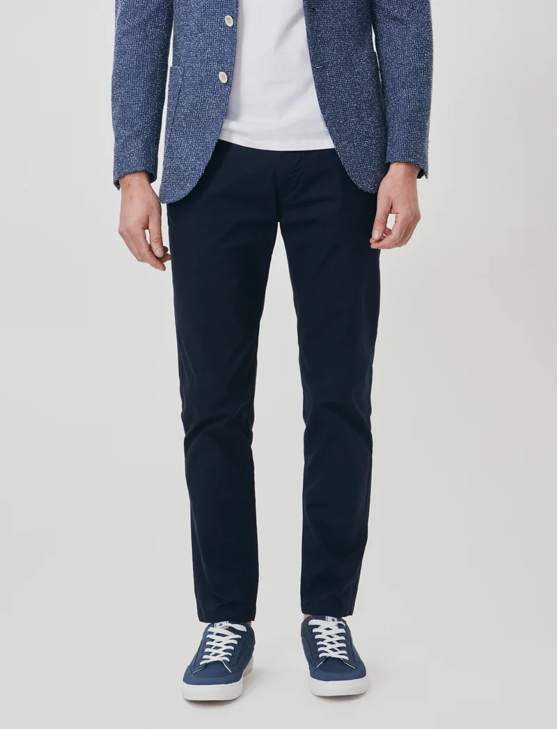 Pantaloni Chino Slim Fit in Cotone Stretch - Blu