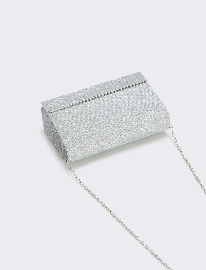 Borsa pochette in lurex - Argento