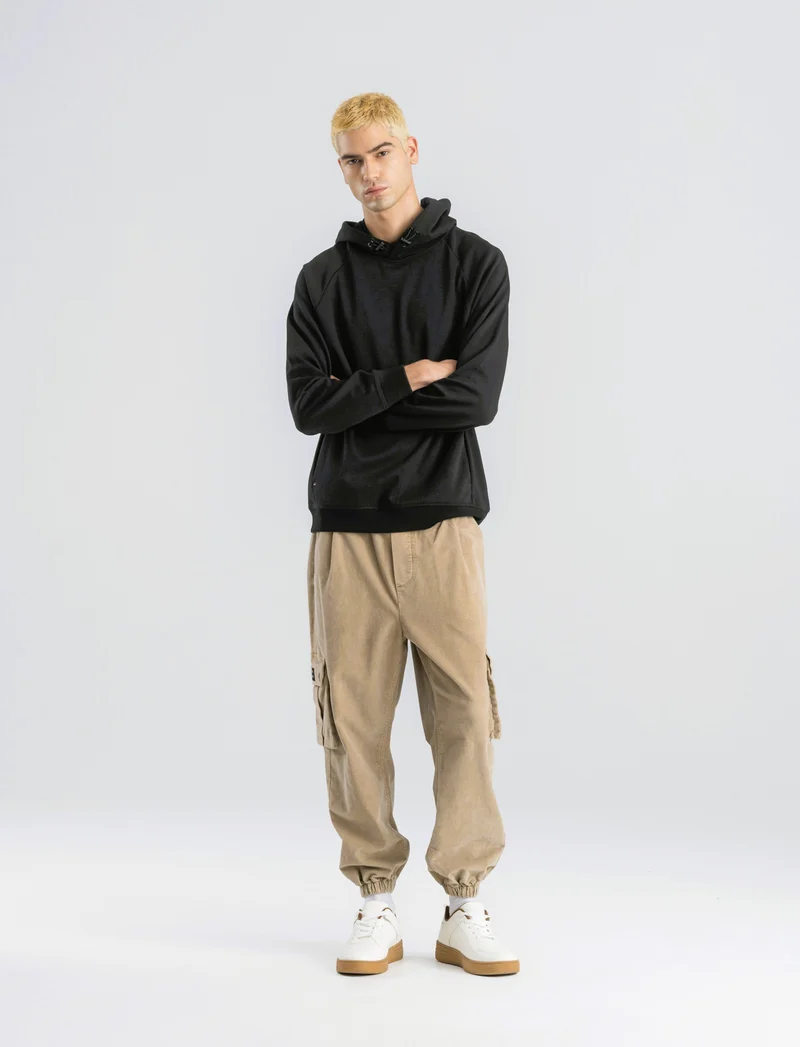 PANTALONI IN VELLUTO CARGO FIT - Beige