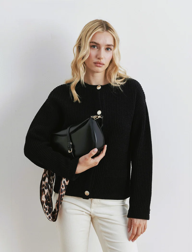 CARDIGAN IN CINIGLIA - Nero