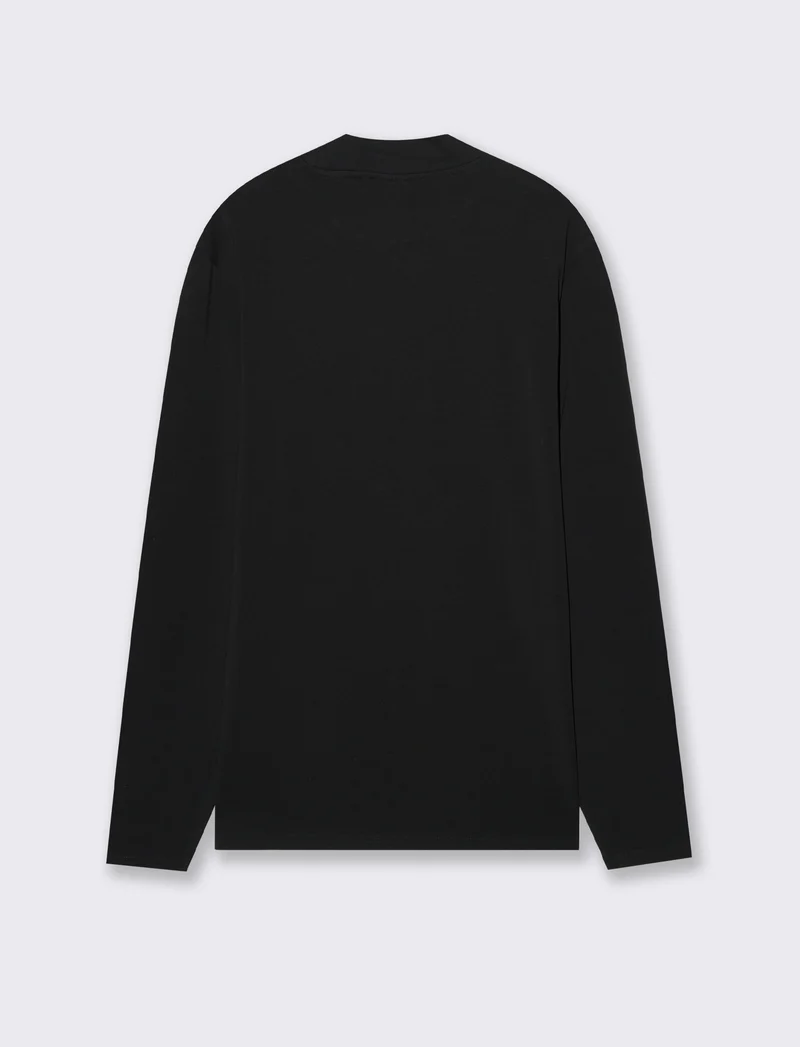 T-SHIRT LUPETTO BASIC SLIM FIT - Nero
