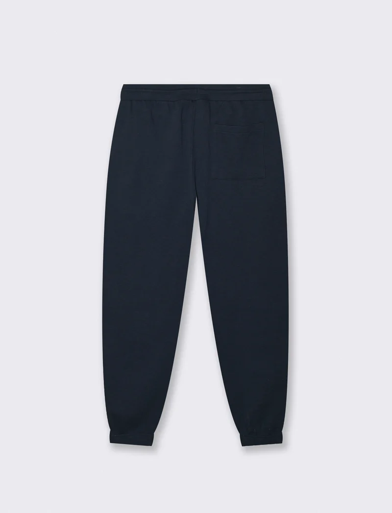 Pantaloni Jogger Basic in Piquet - Blu