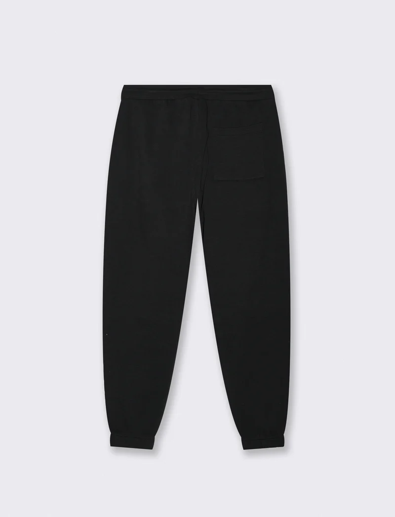 Pantaloni Jogger Basic in Piquet - Nero