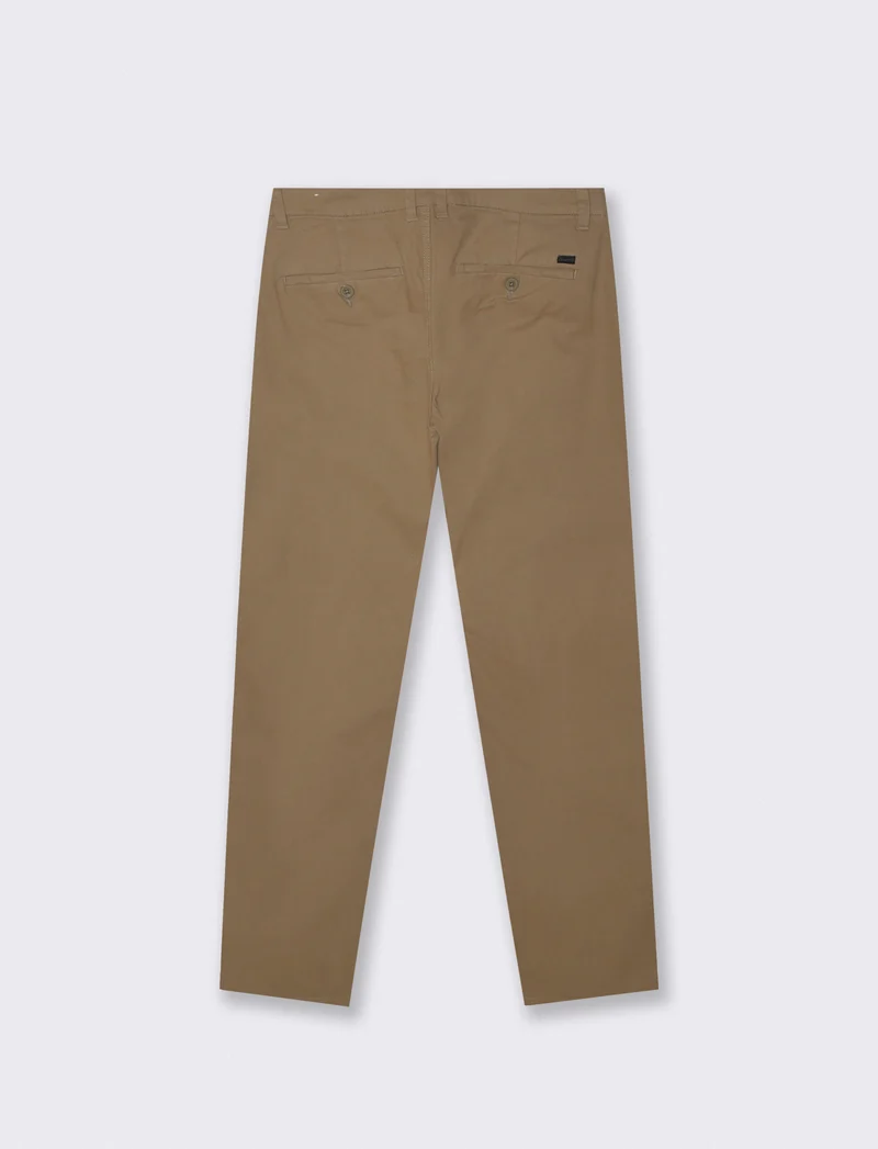 Pantaloni Chino Slim Fit in Twill Cotone - Verde kaki