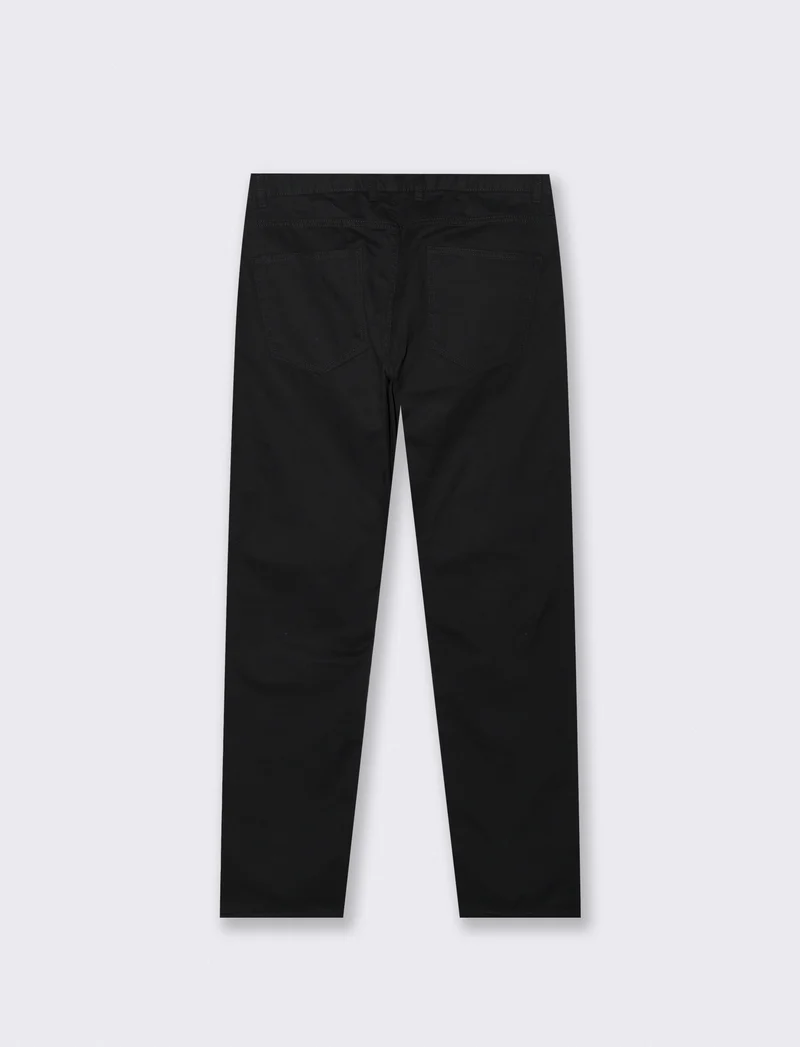 Pantaloni 5 Tasche Regular Fit Cotone - Nero
