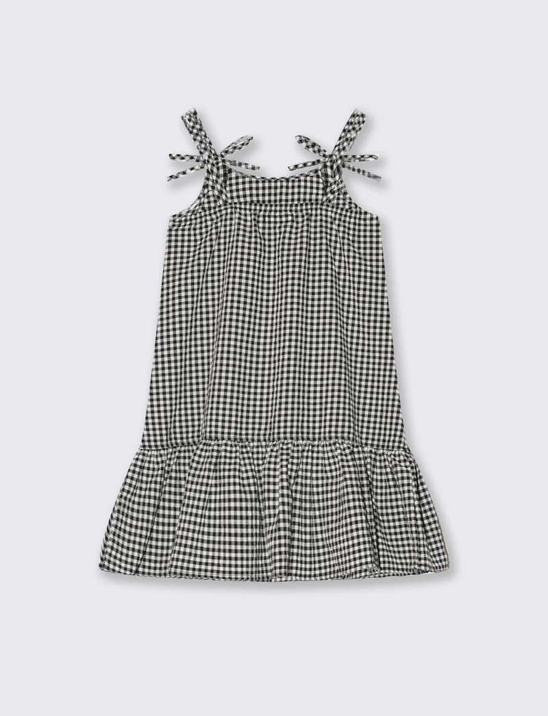 Abito Vichy Ampio in Cotone Seersucker - Quadri