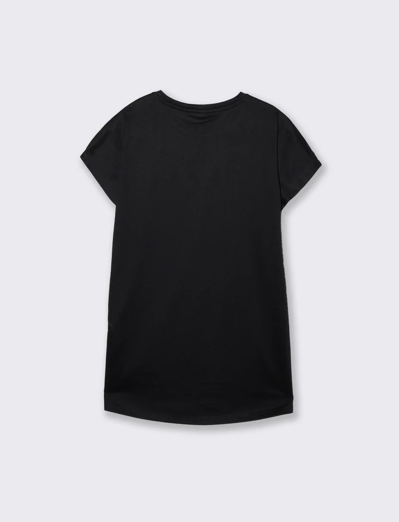 T-Shirt Manica A T con Stampa e Scollo Rotondo - var 1