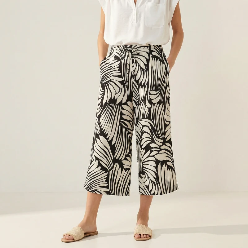 Pantalone Coulotte Stampato con Coulisse - var 1