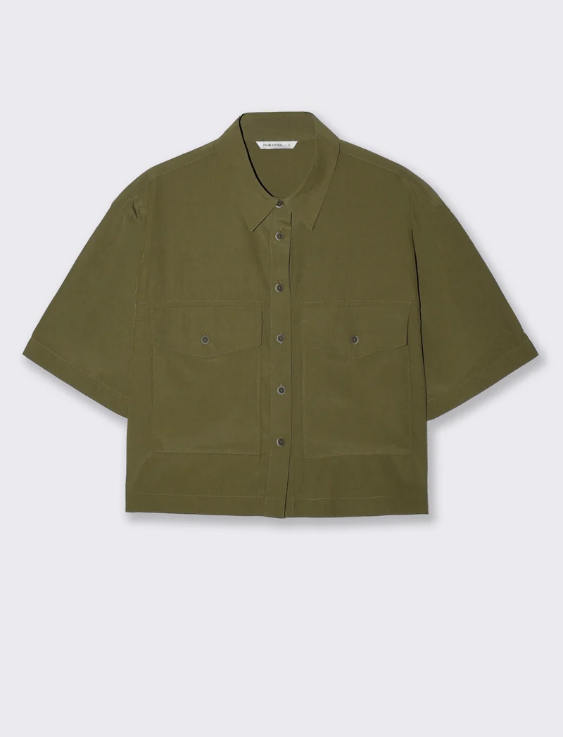 Camicia Mezza Manica con Tasche a Toppa - Kaky 1