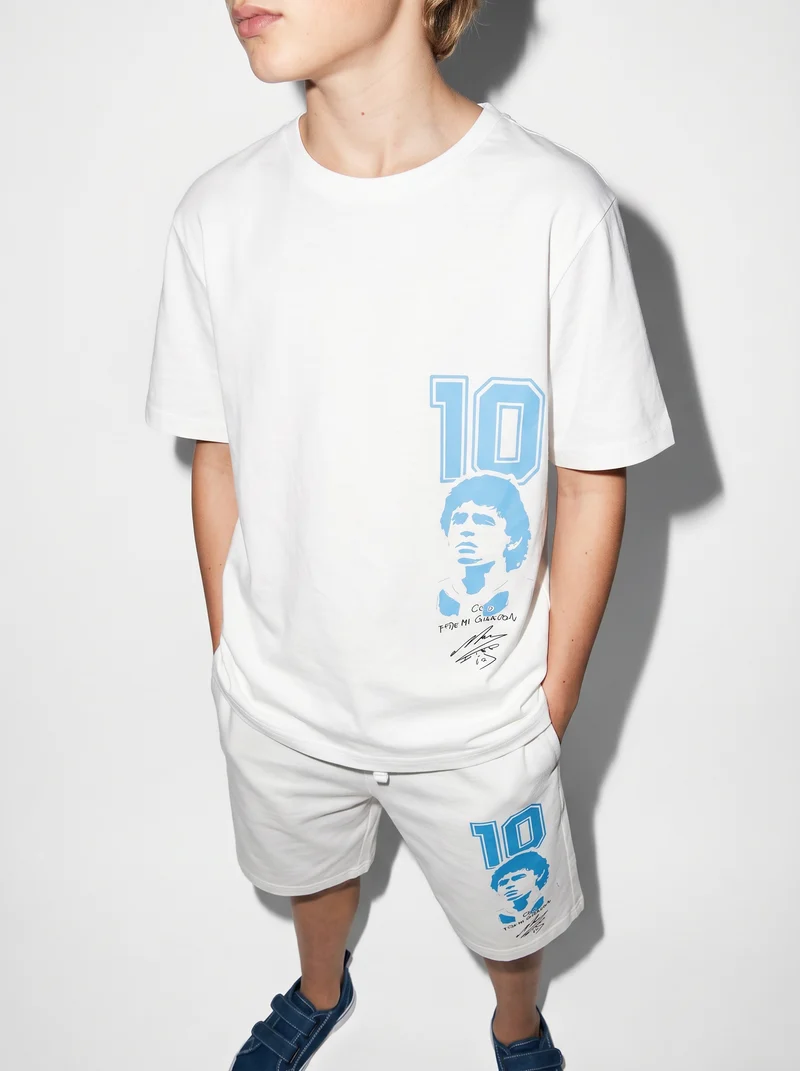 T-shirt D10S mezza manica in jersey - Bianco
