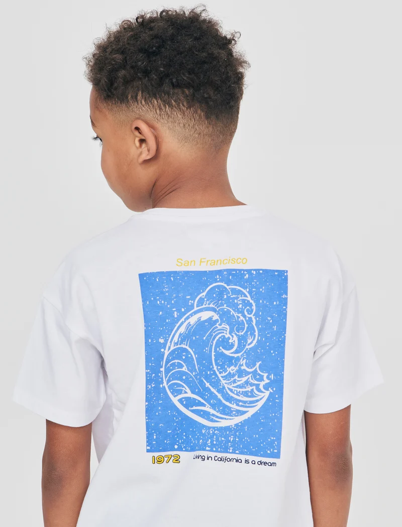 T-shirt loose mezza manica estiva - Bianco