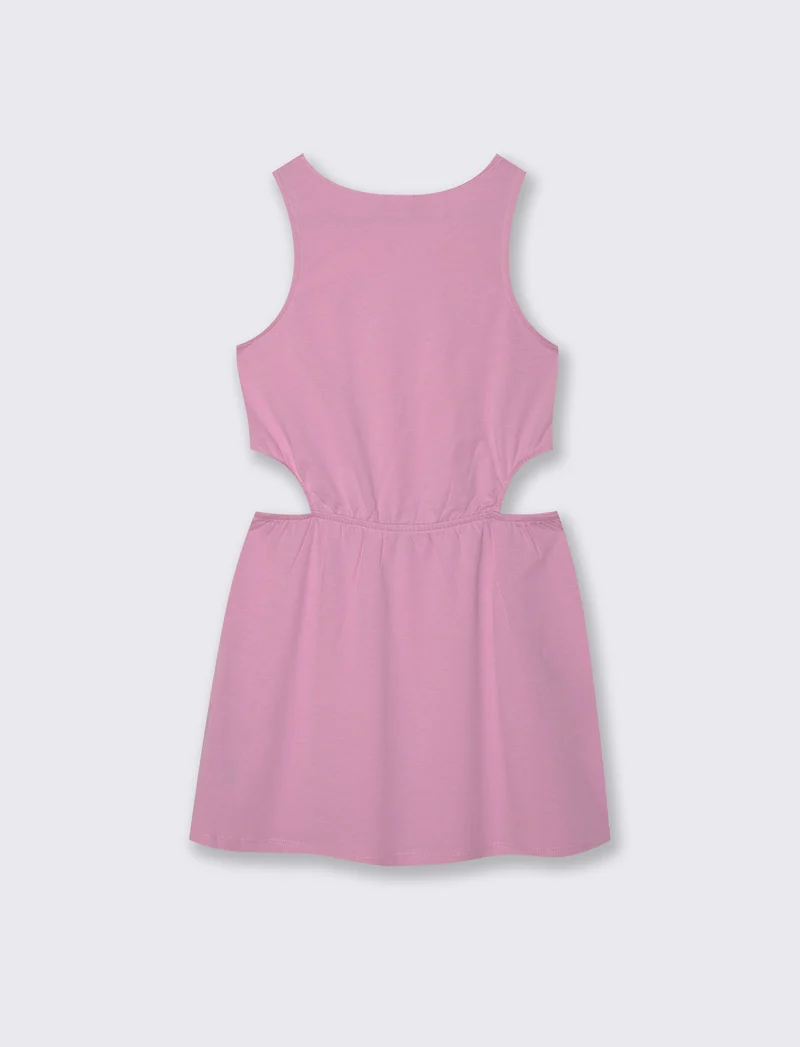 Abito svasato con cut out laterali - Rosa