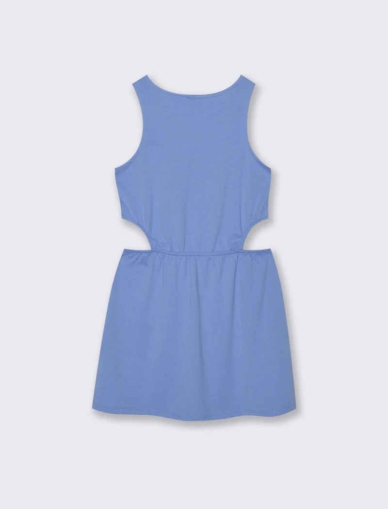 Abito svasato con cut out laterali - Azzurro cielo