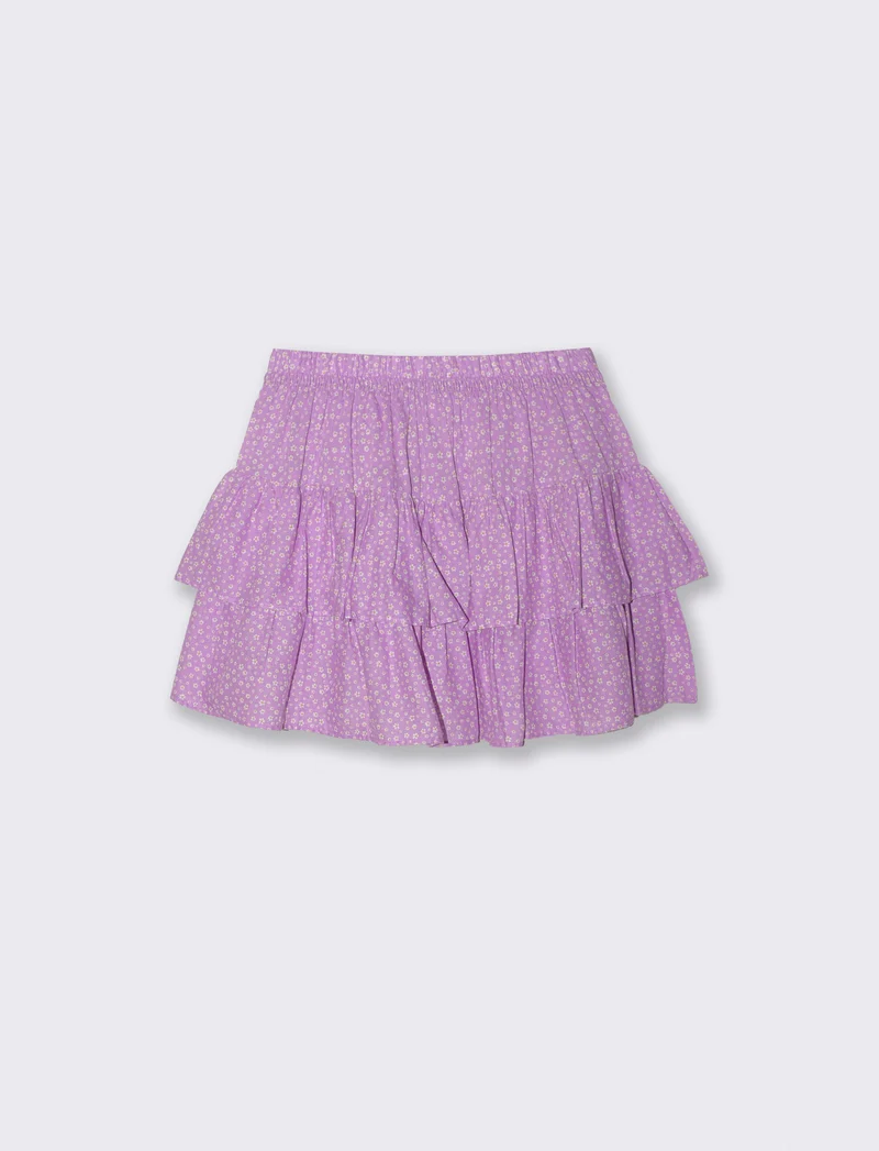 Gonna corta a balze in cotone con pantaloncino interno - var 2