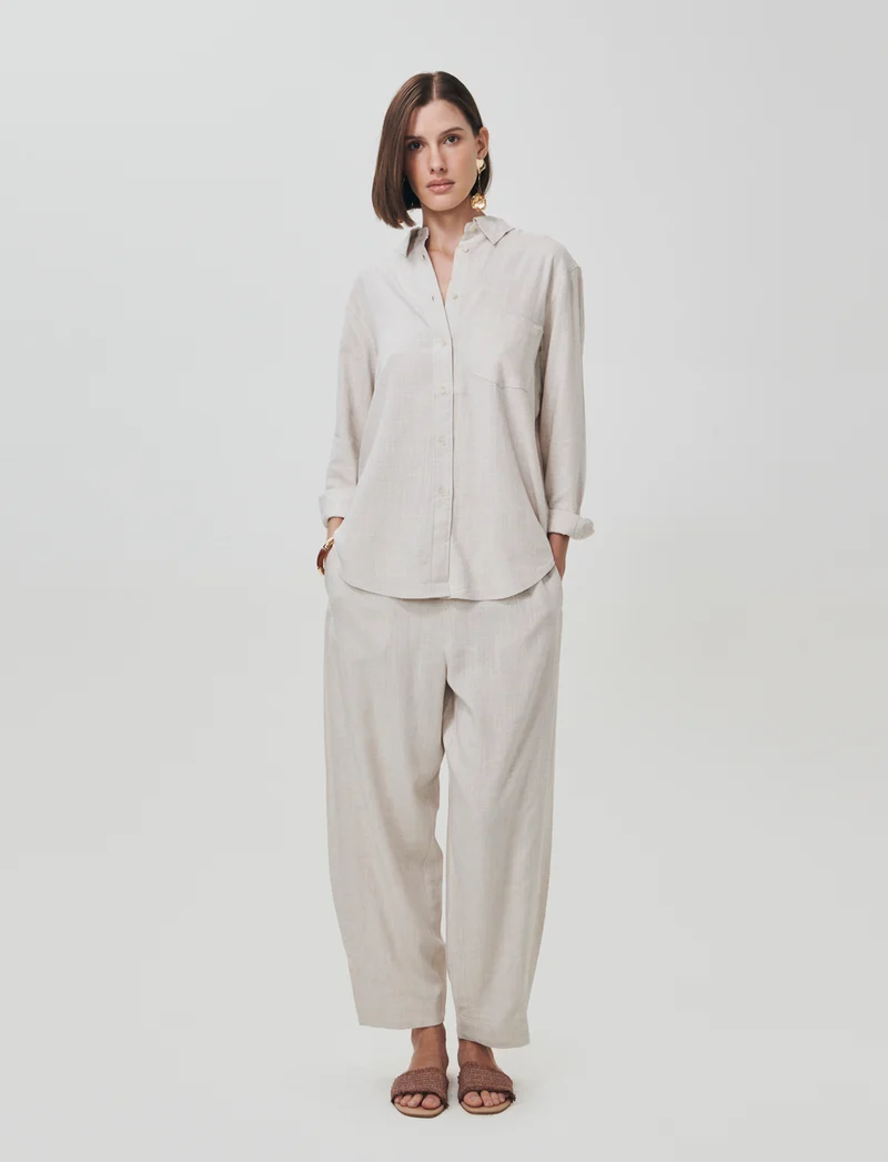 Camicia Manica Lunga con Taschino - Sabbia