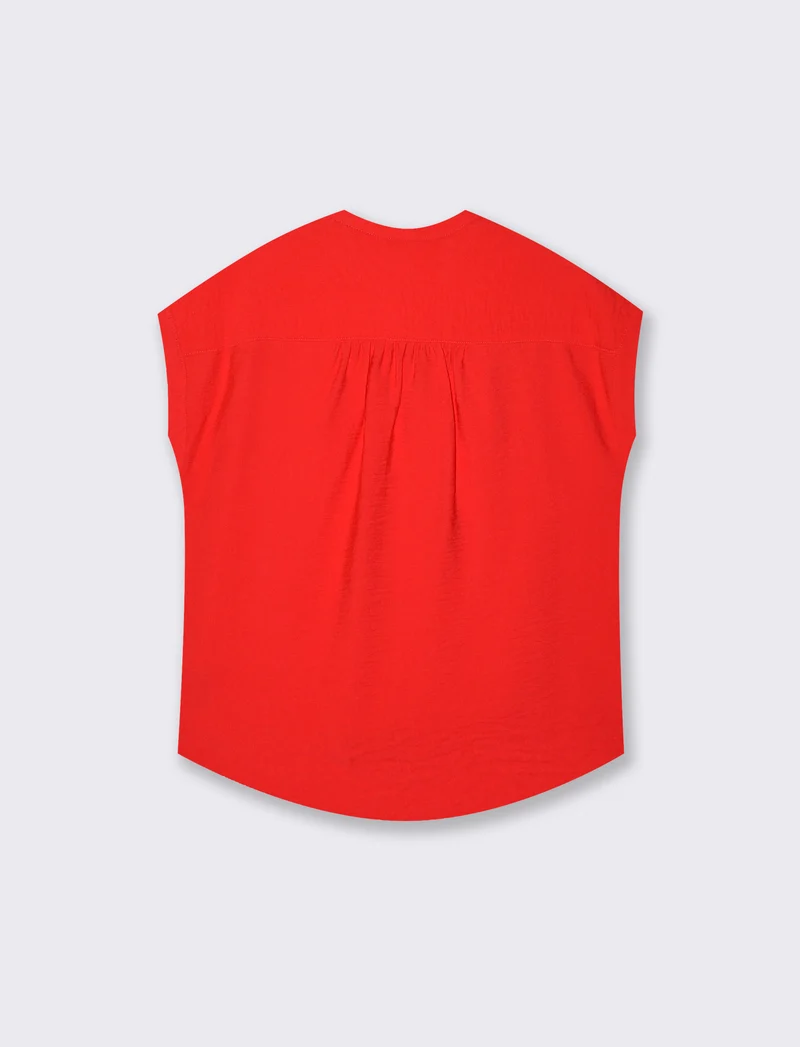Blusa Giro Manica con Tasca - Corallo