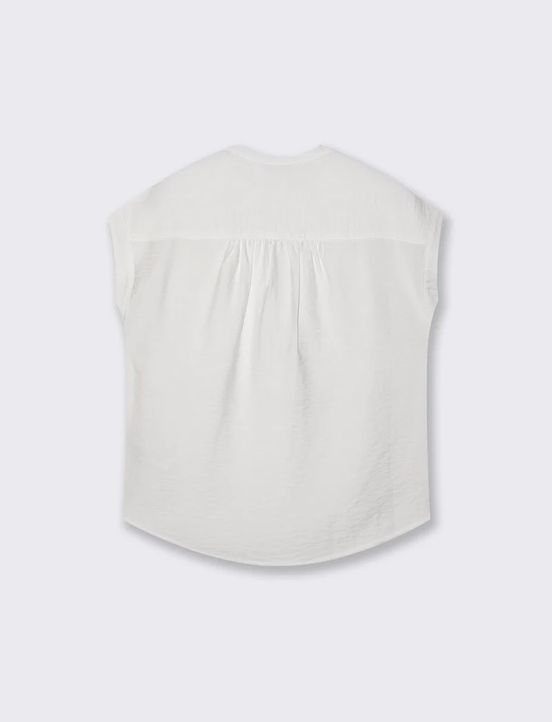 Blusa Giro Manica con Tasca - Avorio