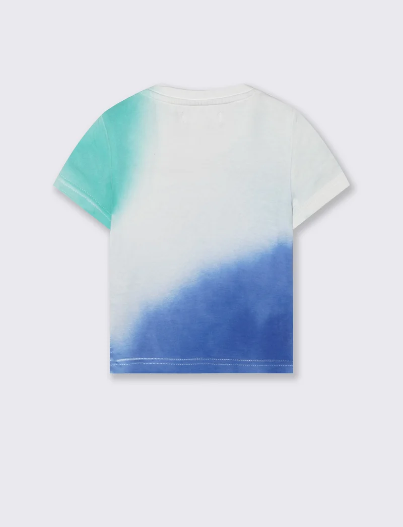T-shirt sfumata girocollo manica corta - Azzurro