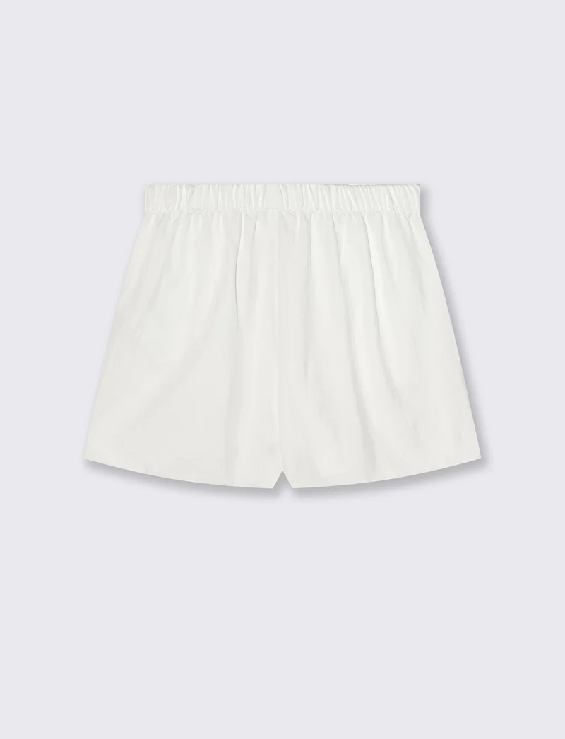 Short elasticizzati con laccetto davanti - Bianco