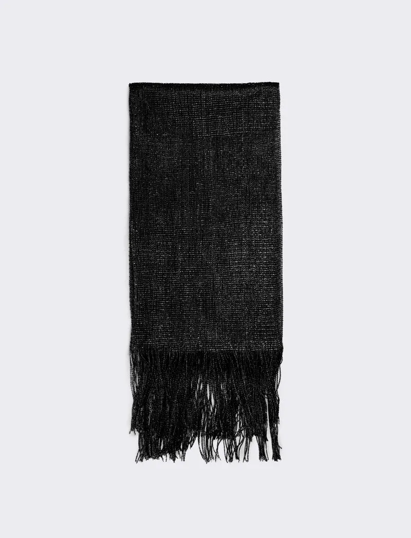 Foulard a rete con lurex per donne - Nero