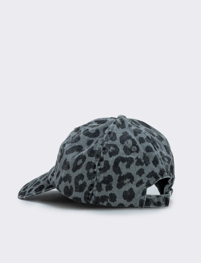 Cappello baseball leopardato delavè - Grigio