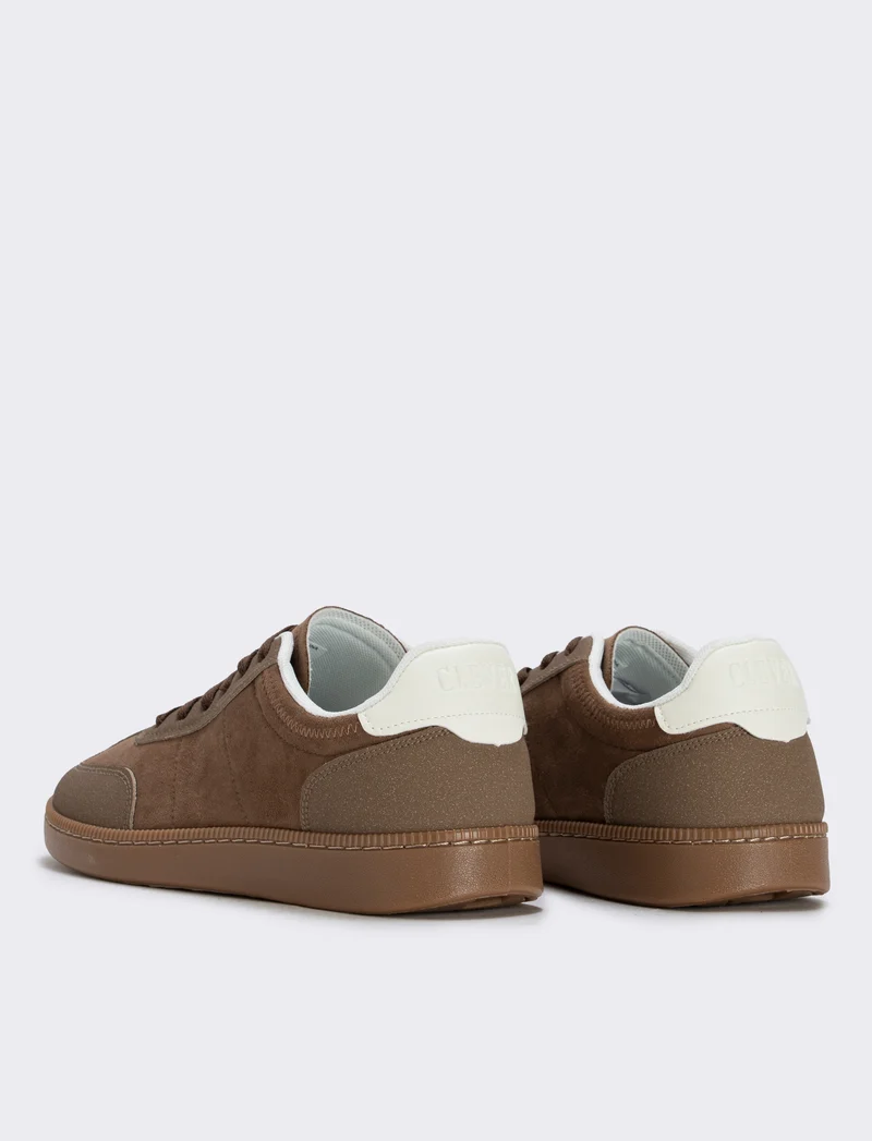 Sneakers marroni effetto scamosciato uomo - Marrone