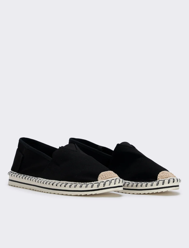Espradillas in tela da uomo, due colori - Nero