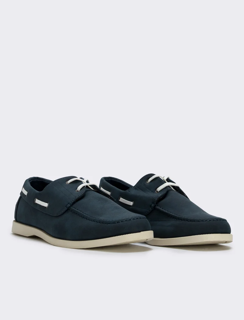 Scarpa da Barca Uomo in Poliuretano - Blu