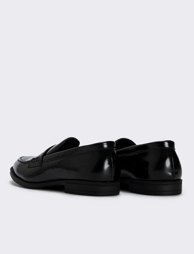 Mocassino in vernice poliuretano nero uomo - Nero