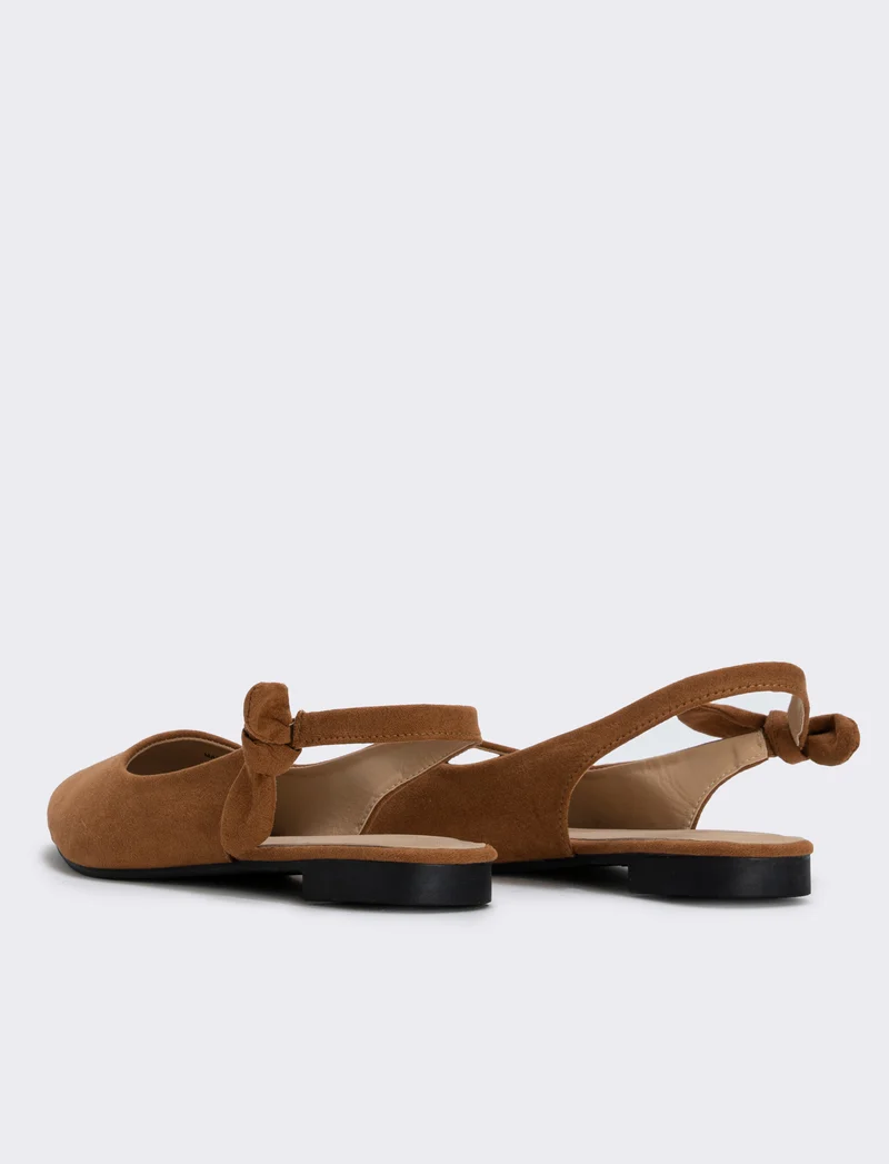 Slingback con fiocco laterale - Cammello