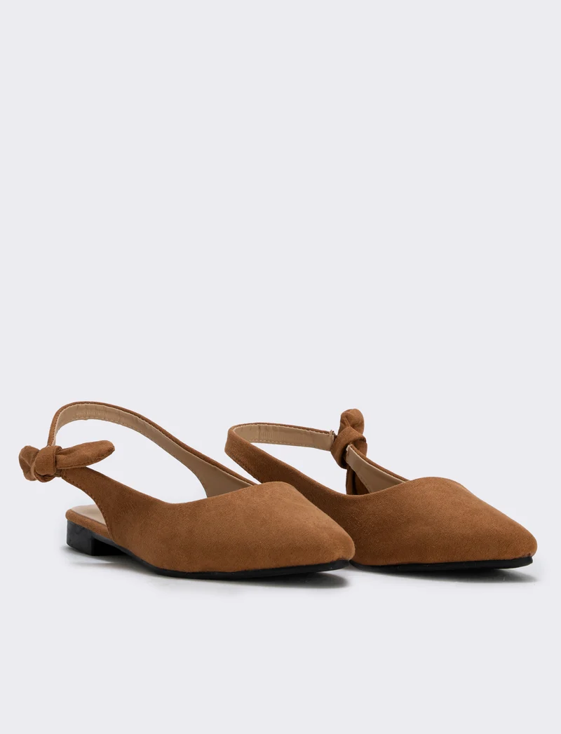 Slingback con fiocco laterale - Cammello