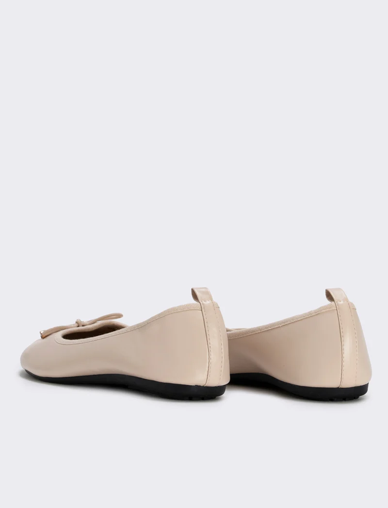 Ballerina con fiocco colorato - Beige