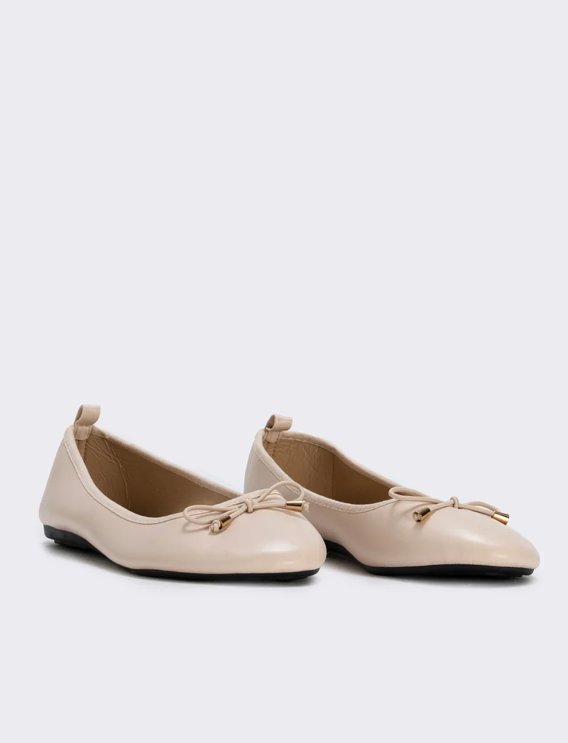 Ballerina con fiocco colorato - Beige