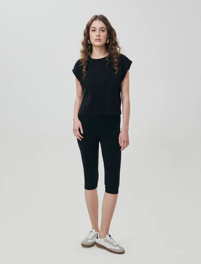 Leggings Vita Alta Pinocchietto - Nero