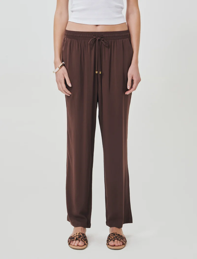 Pantalone con Coulisse ed Elastico - Marrone cioccolato