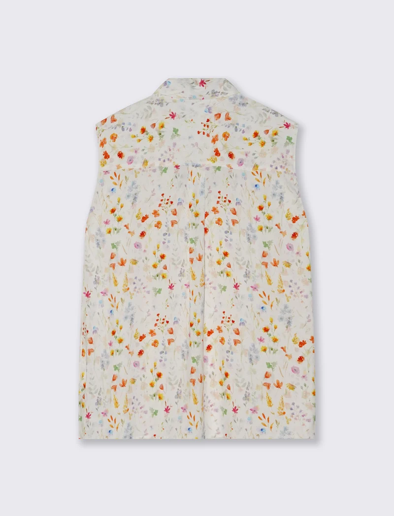 Blusa Giro Maniche Stampata Scollo a V - var 1