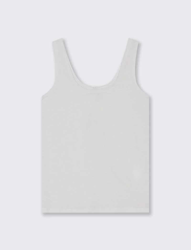 Top Basico in Cotone - Bianco
