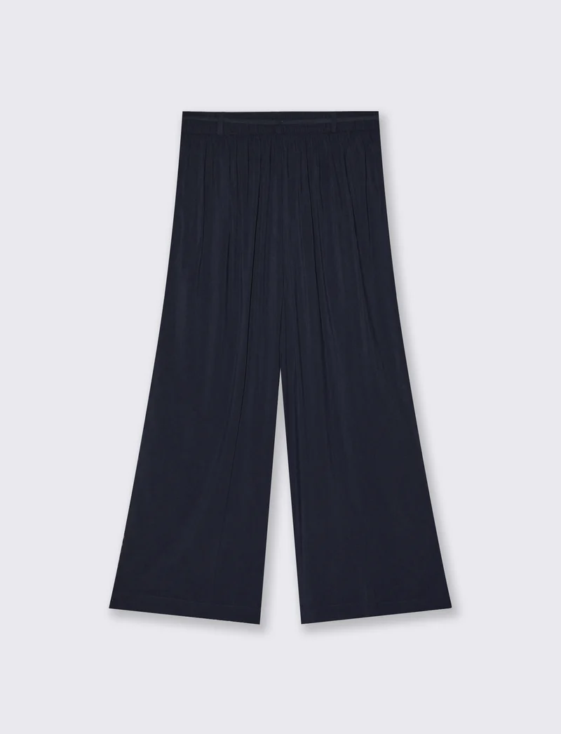 Pantalone Coulotte con Elastico e Coulisse - Blu