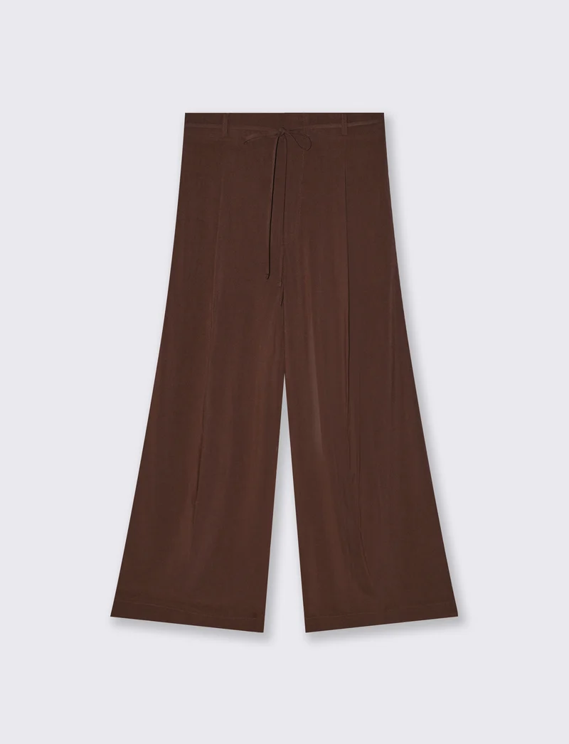 Pantalone Coulotte con Elastico e Coulisse - Marrone cioccolato