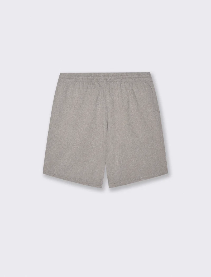 Bermuda Jogger in Tessuto Goffrato - Grigio fango