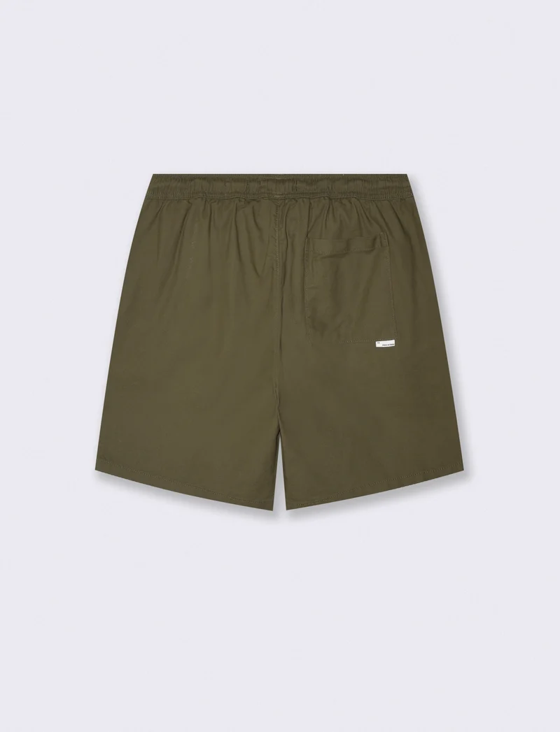 Bermuda Jogger in Cotone Strutturato - Verde militare
