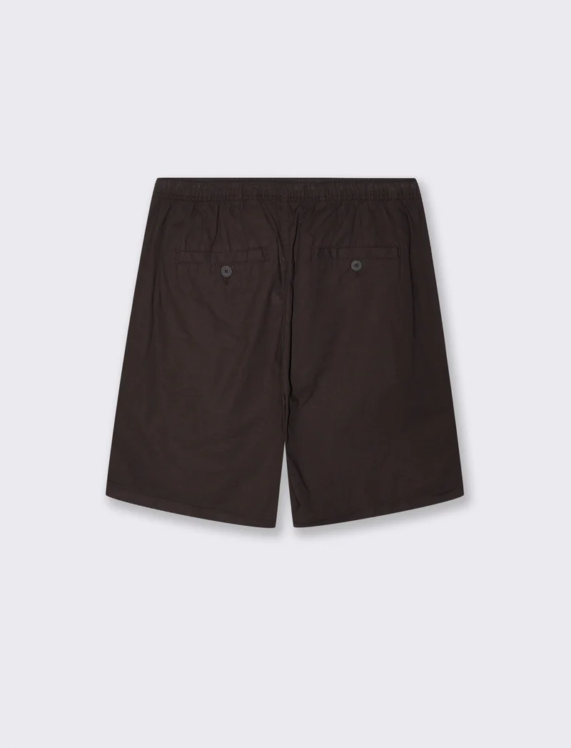 Bermuda Jogger in Cotone con Vita Regolabile - Moro