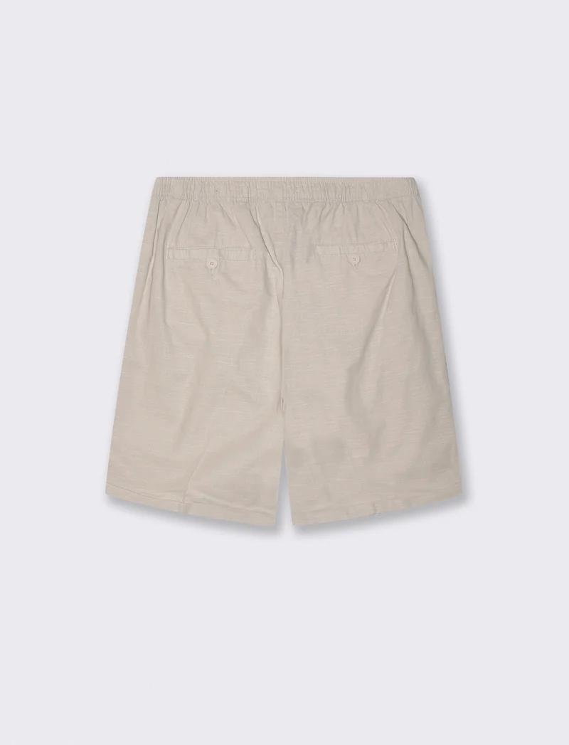 Bermuda Jogger in Cotone con Vita Regolabile - Sabbia